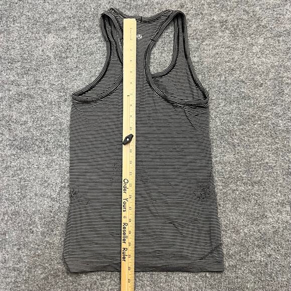 Lululemon Tank Top Womens 4 Black Striped Running Scoop Neck Racerback Pullover - Picture 9 of 10